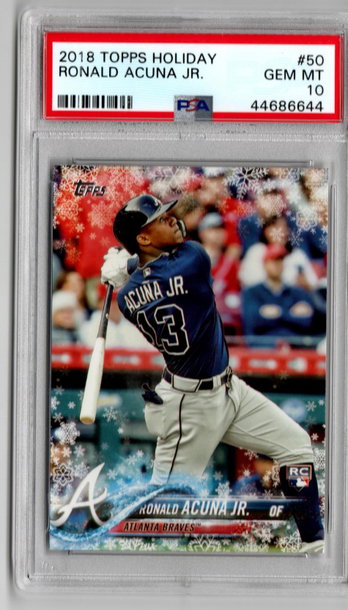 2018 Topps Holiday Ronald Acuna Jr. Bat Down PSA 10