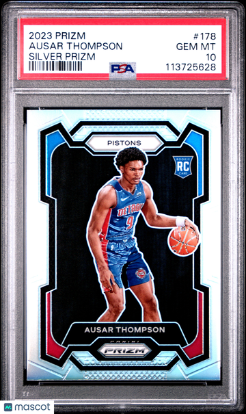 2023-24 Panini Prizm Basketball Ausar Thompson #178 Silver RC Rookie PSA 10