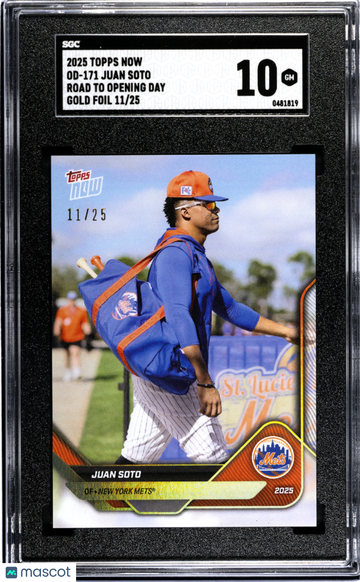 2025 Topps Now Juan Soto #OD-171 Road Opening Day Gold Foil SGC 10