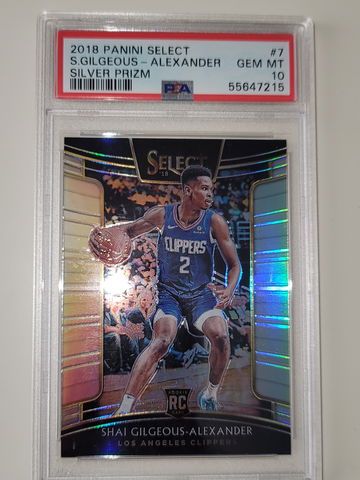 SHAI GILGEOUS-ALEXANDER 2018-19 Select Silver Refractor Concourse RC #7 PSA 10