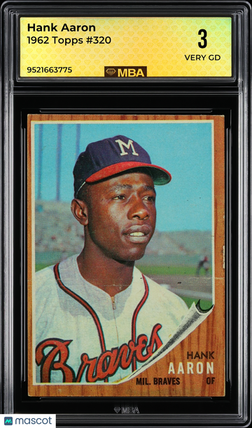 1962 Topps Hank Aaron #320 MBA 3