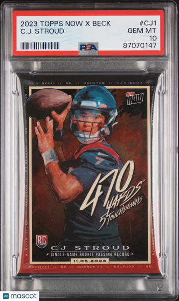 2023 Topps Now X Tyson Beck X C.J. Stroud C. J. Stroud #CJ1 Parallel/Variety Rookie PSA 10