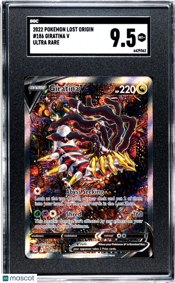 2022 Pokemon Lost Origin Giratina V SGC 9.5 #186