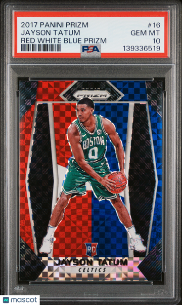 2017 Panini Prizm Jayson Tatum #16 Red White Blue Rookie RC PSA 10