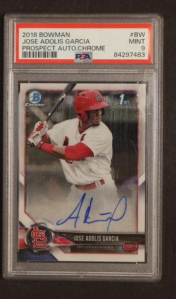2018 Bowman Chrome Jose Adolis Garcia #BW Auto PSA 9