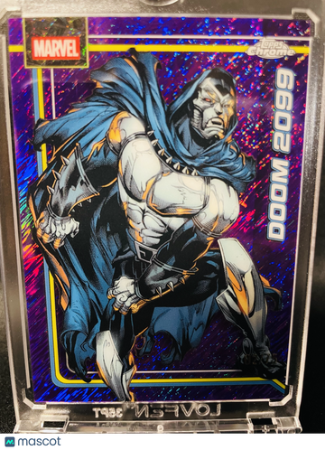2026 Topps Chrome Marvel Purple Refractor 02/75 #112 Doctor Doom Doom 2099 Trading Card