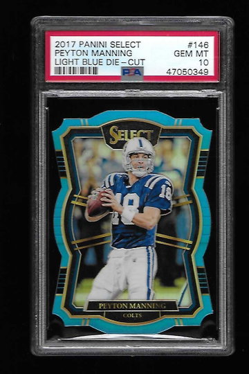 2017 PANINI SELECT PEYTON MANNING LIGHT BLUE DIE CUT