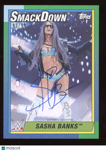 2021 Topps Heritage WWE Sasha Banks #A-S Blue Autograph /99