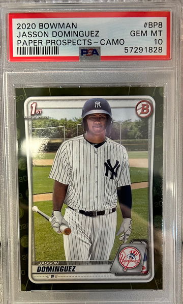 2020 Bowman Jasson Dominguez Paper Prospects Camo PSA 10