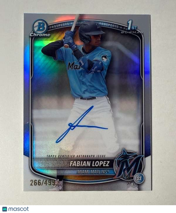 2025 Bowman - Chrome Prospects Autographs Refractor Fabian Lopez #CPA-FL