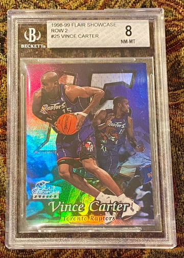 1998-99 Flair Showcase Row 2 Vince Carter #25 Rookie BGS 8 NM-MT
