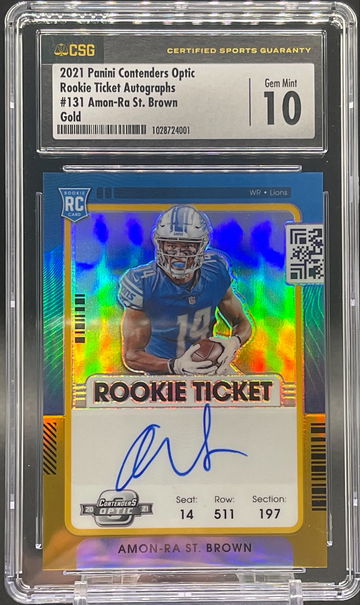 2021 Contenders Optic Amon-Ra St Brown GOLD