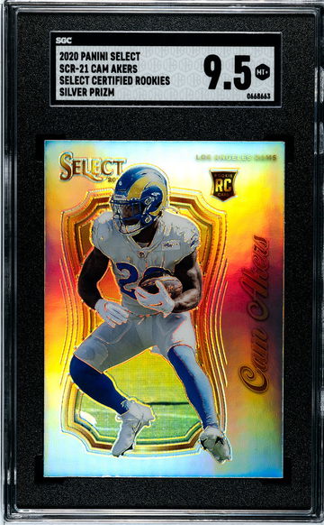 2020 Panini Select #SCR-21 Cam Akers Select Certified Rookies Silver Prizm SGC 9.6