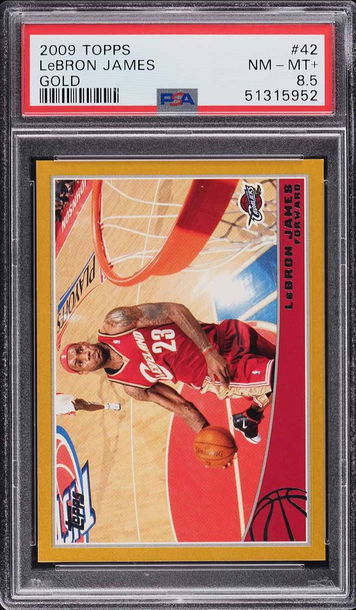 2009 TOPPS BASKETBALL GOLD LEBRON JAMES /2009 #42 PSA 8.5 (Pop: 3, 25 higher)
