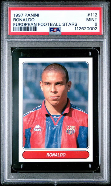 1997 Panini European Football Stars Sticker Ronaldo #112 PSA 9