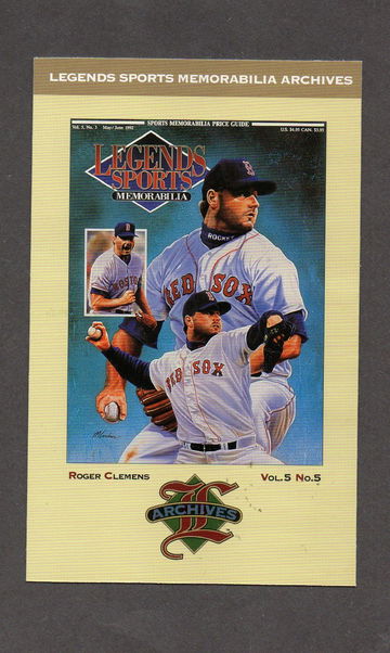 Roger Clemens 1993 Legends Sports Memorabilia Archives Postcard Vol 5 No 5