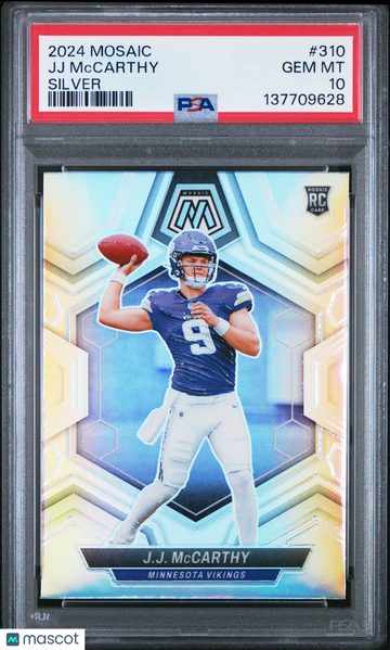 2024 Panini Mosaic JJ Mccarthy #310 Silver PSA 10