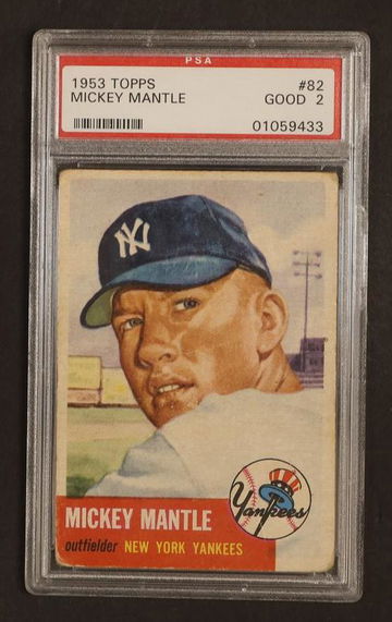 1953 Topps Mickey Mantle #82 PSA 2