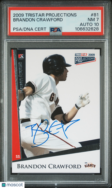 2009 Tristar Projections Brandon Crawford #81 PSA 7 Auto 10