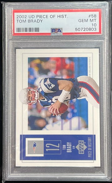 2002 UD Piece Of History Tom Brady SP Insert PSA 10 Gem Mint #58 2nd Rookie Year