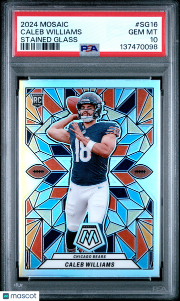 2024 Panini Mosaic Stained Glass Caleb Williams #SG16 PSA 10