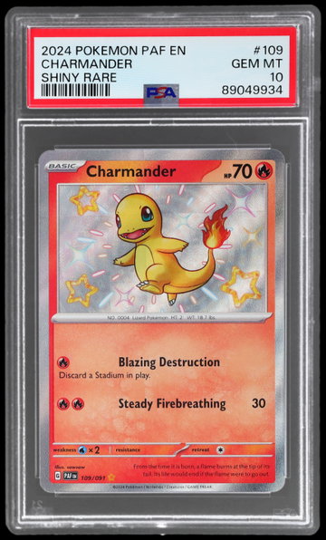 2024 Pokemon Scarlet And Violet Paldean Fates Charmander Shiny Rare PSA 10