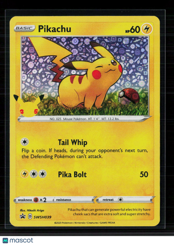 Pokemon 2021 Celebrations Pikachu #SWSH039