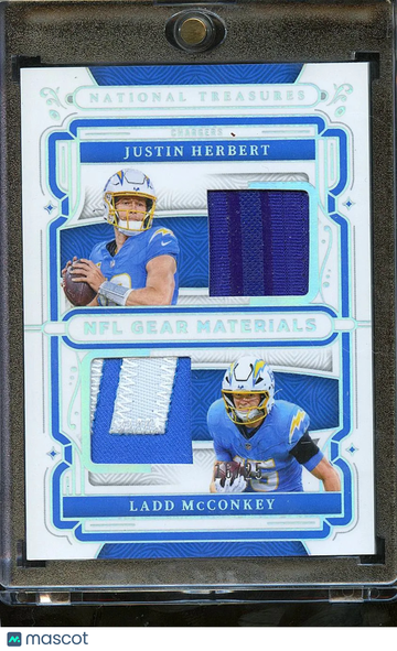 Justin Herbert Ladd McConkey 2026 Panini National Treasures Memorabilia Los Angeles Chargers