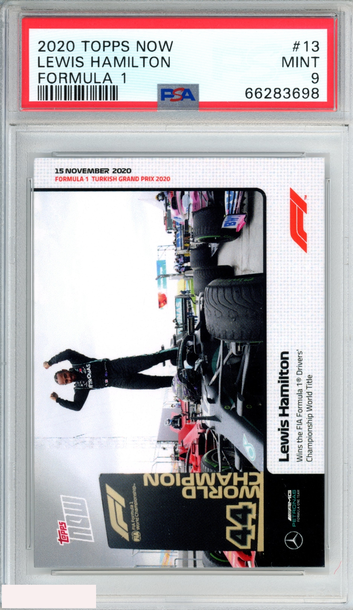 2020 TOPPS NOW FORMULA 1 LEWIS HAMILTON #13 ROOKIE RC PSA 9 MINT