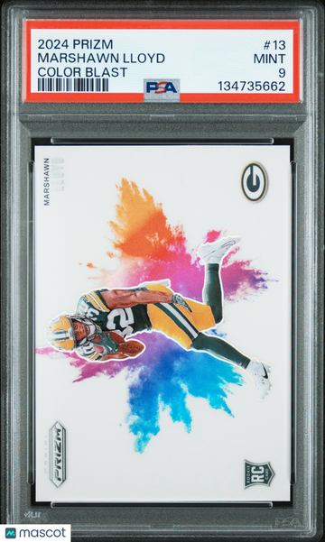 2024 Panini Prizm Color Blast Marshawn Lloyd #13 PSA 9
