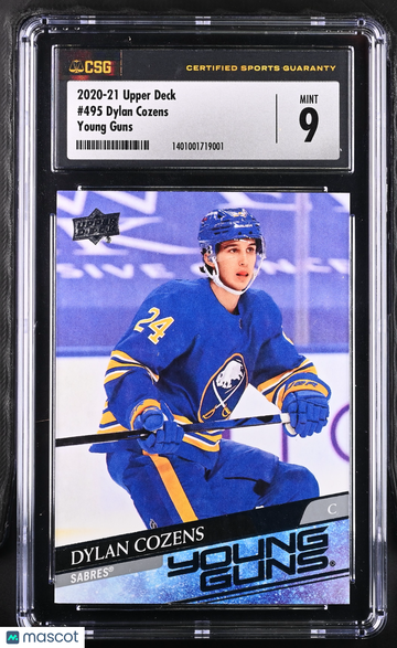 2020-21 Upper Deck Dylan Cozens #495 Young Guns Rookie CGC 9