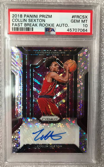 2018-19 Panini Prizm Fast Break Rookie RC Auto Collin Sexton #FRCSX PSA 10