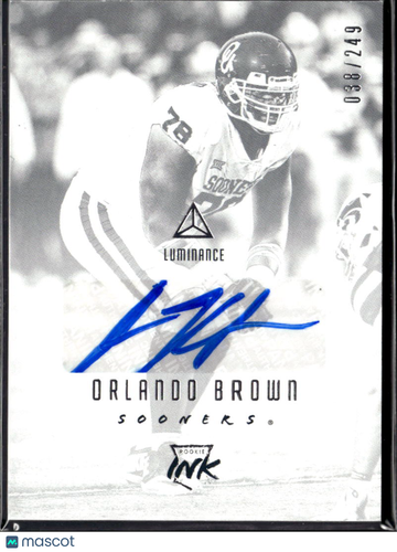 Orlando Brown 2018 Panini Luminance Rookie Ink Auto /249 Oklahoma Sooners