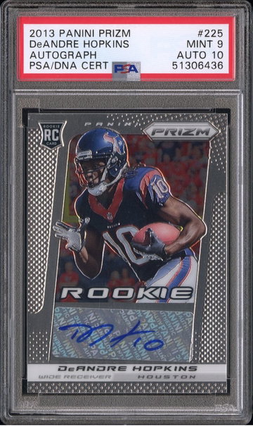 2013 Panini Prizm 225 - DeAndre Hopkins Auto Autograph Card PSA 9 Auto PSA 10