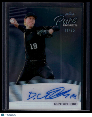 2026 Leaf Metal Draft Denton Lord #PP-DL1 Pure Prospects Teal SN AU