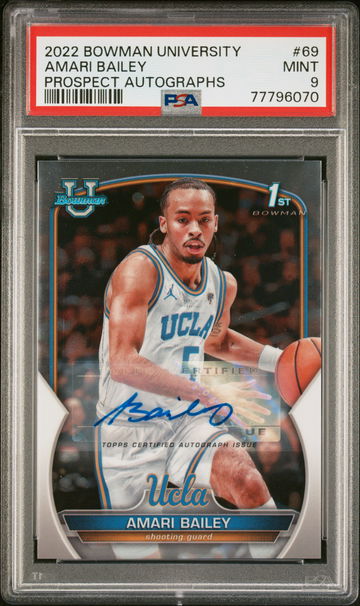 2022 Bowman University Amari Bailey #69 Auto PSA 9
