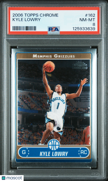 2006 Topps Chrome Kyle Lowry #162 Chrome Short Print Nicely Centered Mint Rookie Base Set Low Pop PSA 8