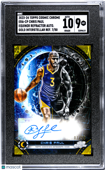2023 Topps Cosmic Chrome Chris Paul #ERA-CP Equinox Refractor Autograph Gold Interstellar Refractor SGC 9 Auto 10