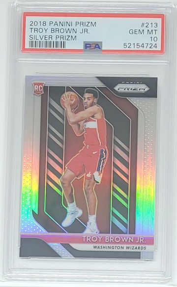 2018 Prizm Troy Brown Jr. Silver SP RC #213 PSA 10 GEM MINT