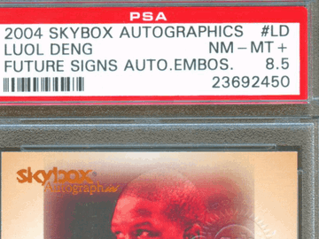Graded PSA 8.5 Luol Deng Chicago Bulls 2004 Skybox Autographics Future Signs Autograph Embos. Trading Card