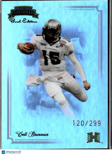 2008 Press Pass Legends Bowl Edition Colt Brennan #79 Blue /299