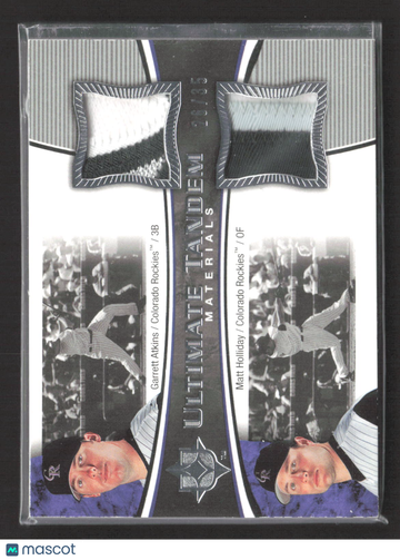 2006 Upper Deck Ultimate Collection Ultimate Tandem Materials Matt Holliday Garrett Atkins #UT-AH /35 Dual Patch Memorab