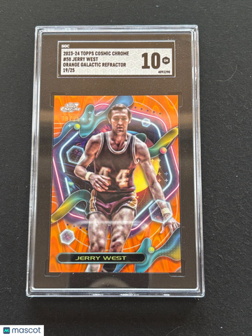 1925 2023 Topps Chrome Jerry West #58 Orange Refractor SGC 10