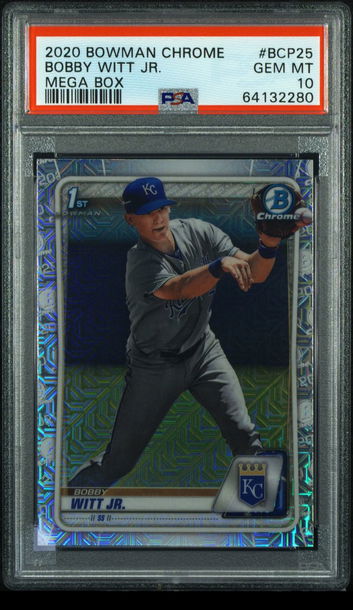 💎 BOBBY WITT JR. 2020 Bowman Chrome Prospects 1st Bowman Mega Box Mojo PSA 10🚨