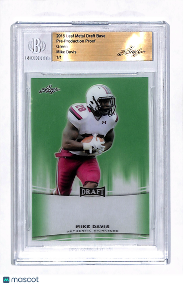 2015 Leaf Metal Draft Mike Davis Green 1/1 Pre-Production Proof