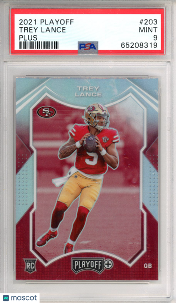 2021 Panini Playoff Trey Lance #203 Plus Rookie PSA 9
