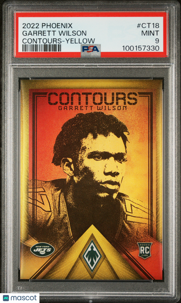 2022 Panini Phoenix Contours Garrett Wilson #CT18 Yellow PSA 9