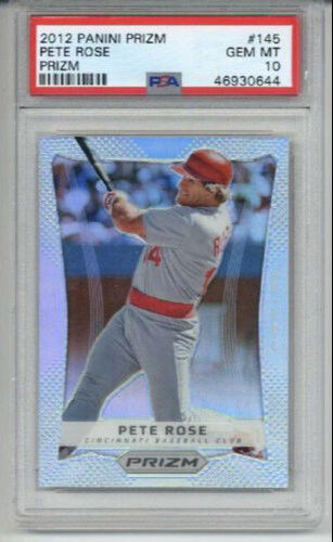 2012 PANINI PRIZM SILVER PRIZM #145 PETE ROSE CINCINNATI REDS PSA 10
