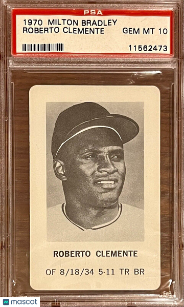 POP 34 PSA 10 Roberto Clemente 1970 Milton Bradley Vintage Promo 11% Gem Rate