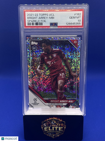 2021-22 Topps UEFA Champions League Bright Arrey-Mbi #182 Sparkle Foil RC PSA 10